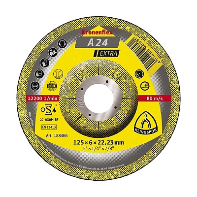 Диск за шлайфане на метал 125 х 6 х 22.23 мм А24 EXTRA