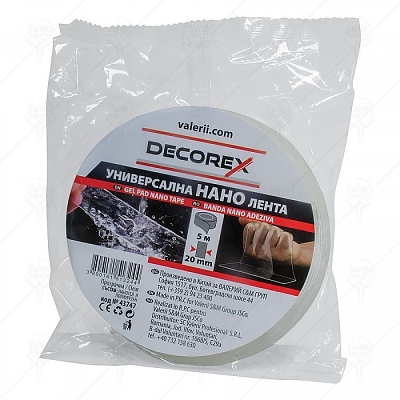 Лента нано двойнозалепваща безцветна20мм. х 5м. DECOREX 