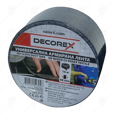 Лента армирана черна DECOREX