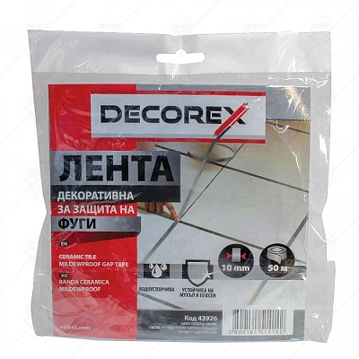 Лента за фуги цвят сребро 10мм. х 50м DECOREX