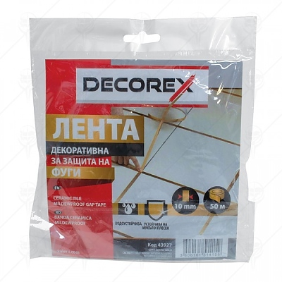 Лента за фуги цвят злато 10мм. х 50м. DECOREX	