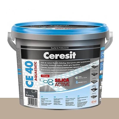 CERESIT CE40 фугираща смес гъвк.акваст 2 кг цим.сив 1214034