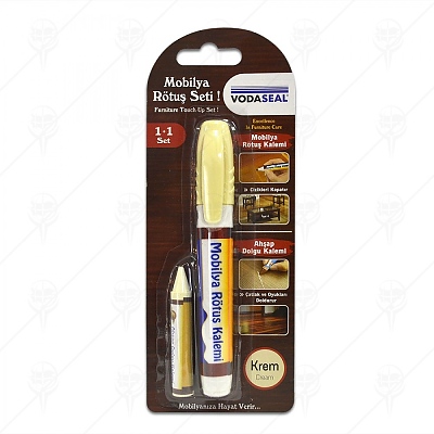 Пастел и маркер за корекции на драскотини по мебели и изделия от дърво крем