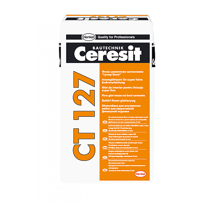 CERESIT CT 127 фина циментова шпакловка за стени и тавани на закрито,сатен 20 кг.