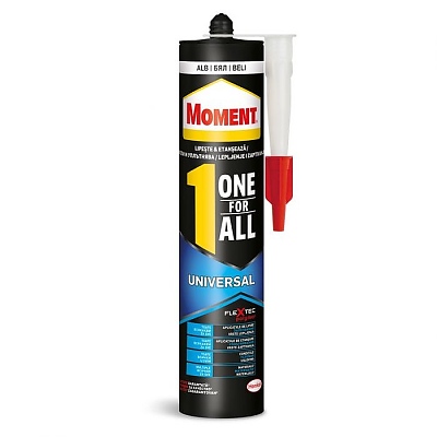 Монтажно лепило бяло 389гр. MOMENT ONE FOR ALL UNIVERSAL 