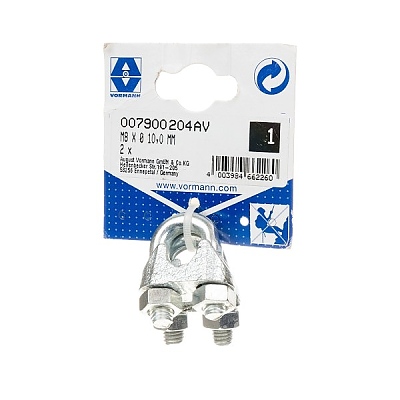 Скоба за въже 10мм + гайка М8 2бр.