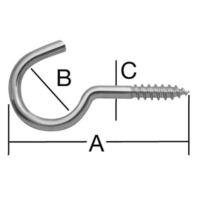 Кука с винт 100х25х5.8мм