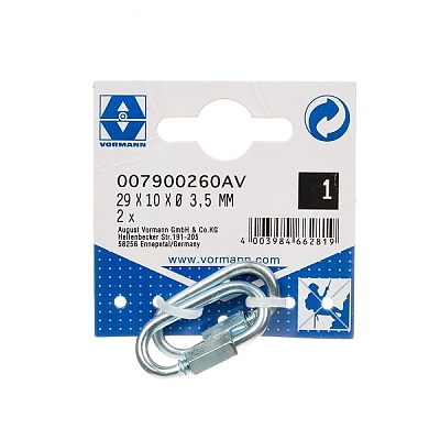 Карабина с дълга гайка 3.5мм 2бр.