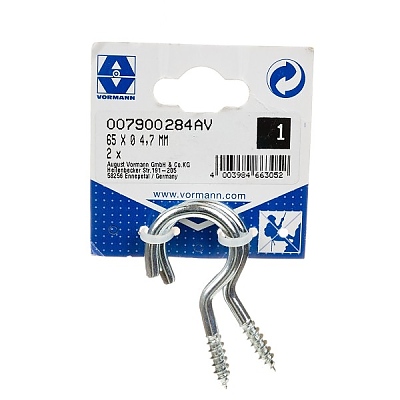 Кука с винт 65х22х4.7мм