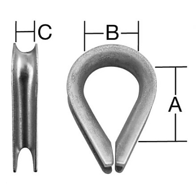 Скоба-ухо за въже 6мм 2бр.