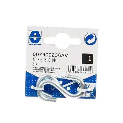 S-кука 40х8х5мм 2бр.