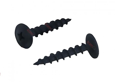 Винт самонарезен широка периферия черен РН2 с едра резба 