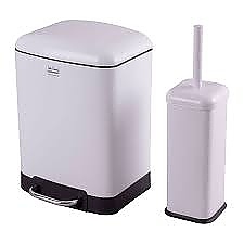 Тоалетно кошче квадрат 6 литра + четка бял мат 8286W