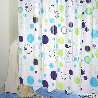 Завеса за баня сини и зелени кръгове PEVA 