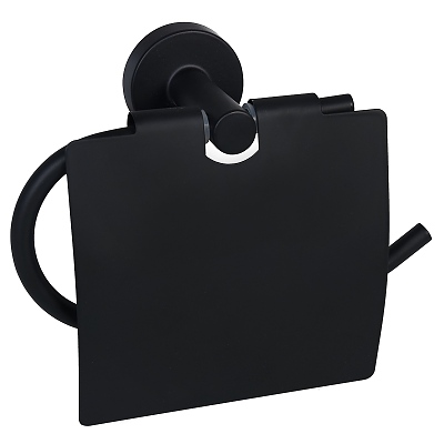 Поставка за тоалетна хартия с капак черно For You BF 