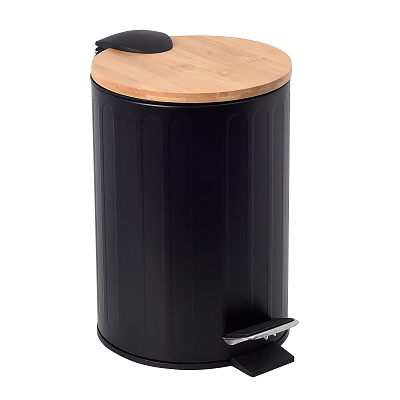 Кош с педал 3л. черно/бамбук Rado 
