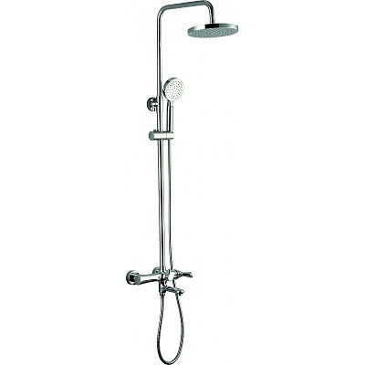 Телескопично тръбно окачване със стационарен душ  20  cm.  с подвижен душ,  смесител, превключвател и  шлаух. ДЕЯ 8873