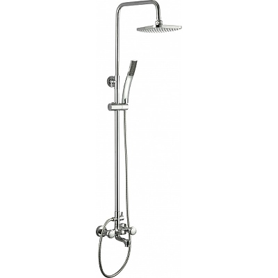 Тръбно окачване телескопично със стационарен подвижен душ и смесител БУЕНО 6009NEW