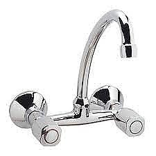 Смесител стенен за мивка с L лебедка B1390AA ISKAR 