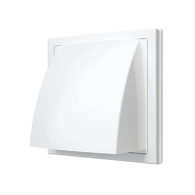 Изходна стенна клапа OMSON 150х150 с фланец ф100,ASA plastic,бяла 1515K10FV