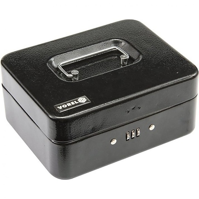 Каса за пари и ценности с код VOREL, черна, 200 х 160 х 90 мм