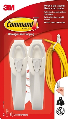 3M Command държач за кабели 2 бр. - max 1 кг. - бели