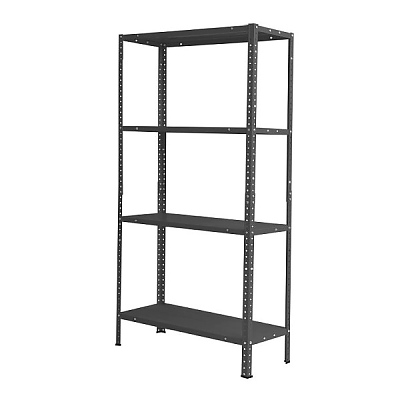 Стелаж метален Basic 40 черен 1450х750х300см4 рафта х50кг