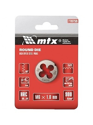 Плашка MTX М6 Х 1,0 ММ, HSS 770759