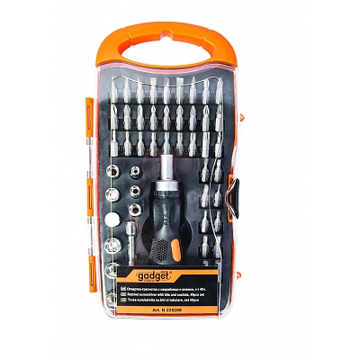 Отвертка-тресчотка с накрйници и вложки к-т 49 части GD/225209