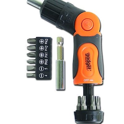 Отвертка-тресчотка чупеща с накрайници к-т 14 части GD/225203