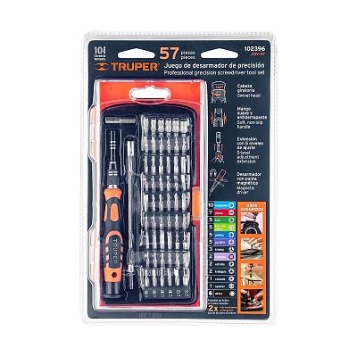 Комплект отвертка за битове – с удължител, тресчотна – 57 части TRUPER JOY-57 102396