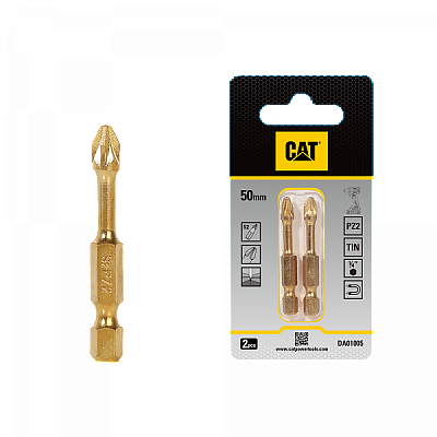 Накрайник ударен CAT DA01005 PZ2x50мм S2 2 бр. к-т
