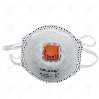 Маска противопрахова DECOREX клапан FFP2 NR D CARBON 3бр.