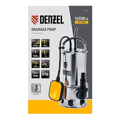 ПОМПА ДРЕН.DP1100X 1100ВТ ПОДЕМ 10.5М 16500Л/Ч 972247