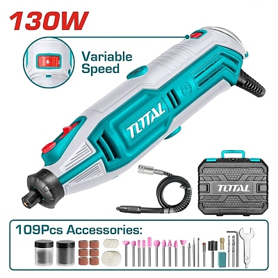 Мини шлайф TOTAL, 130 W, 109 аксесоара TL TG513326E
