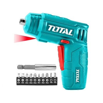 Акумулаторна отвертка TOTAL + аксесоари, 1/4