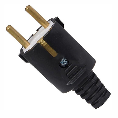 Щепсел гумен черен Тоди 16А 