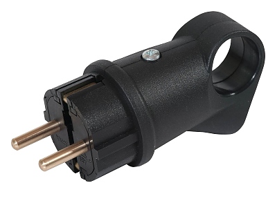 Щепсел гумен 16A черен с дръжка 1327,АТРА