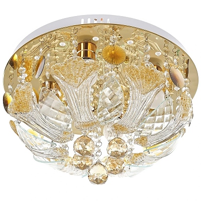 Кристален полилей Natali, златен, elbulgaria, led RGB 9w+4xe27, 3078/40 gd