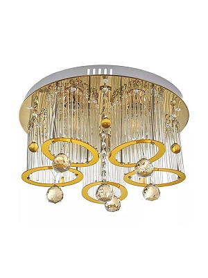 Кристален полилей Dream, злато, elbulgaria, 5xE27+led 9w, 3085/40 GD