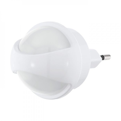 Pvc нощна лампа, white, eglo, tineo, led 0.26w, 3000k, 3lm, 97933