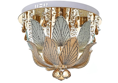 Кристален полилей, злато, elbulgaria, 4x40w+led rgb, 1831/40 gd