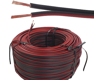 Кабел H03VH-H/ШВПЛ-А 2Х0.75 черно-червен 300/300V