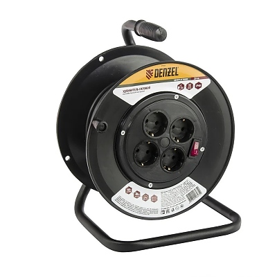 Удължител макара 25М 4 гнезда IP20 H05V 14A DENZEL 958487