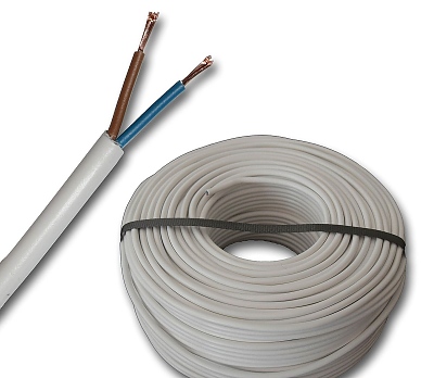 Кабел H05VV-F/ШВПС 2Х0.75 бял 300/500V