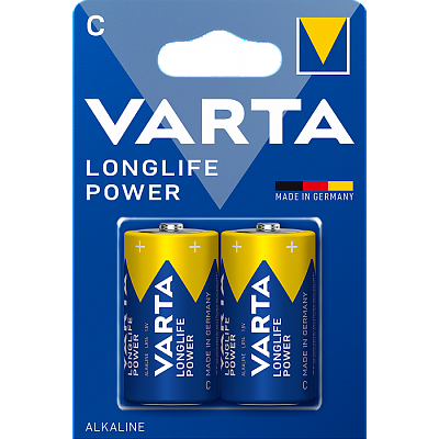 Усилени алкални батерии Varta Longlife Power C LR14 2 броя