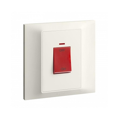 Бойлерен ключ Belanko S, 2P 45A, с индикатор, 86х86 мм, крем, Legrand