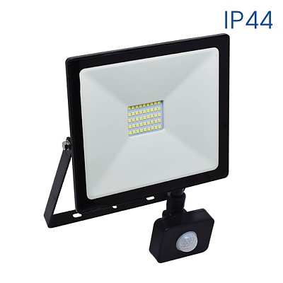 Прожектор със сензор NYX LED ∙ 30W ∙ черен ∙ 6400K ∙ IP44 VIVALUX 3975