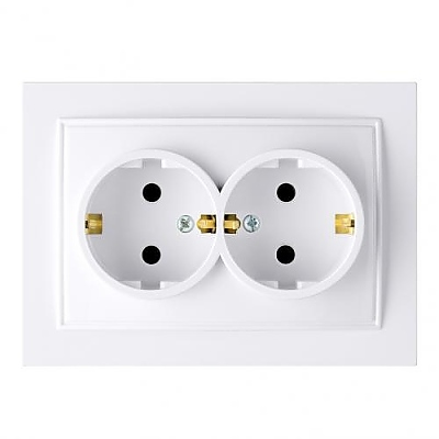 Контакт електрически шуко двоен Nilson Touran, цвят Бял Нилсон