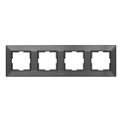 Рамка четворна хоризонтална тъмно сива 804243 Аркедия Слим, Panasonic
